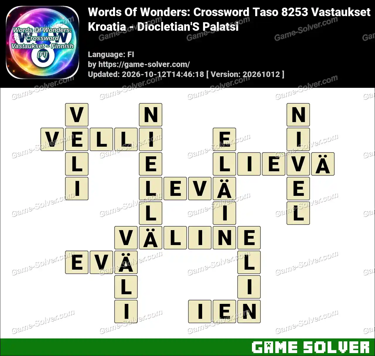Words Of Wonders: Crossword Taso 8253 Vastaukset – Kroatia – Diocletian’S Palatsi
